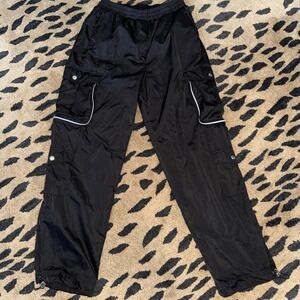NWT Women's Forever 21 Black Track Pants with Zipper Cargo Pockets Sz Med 5538